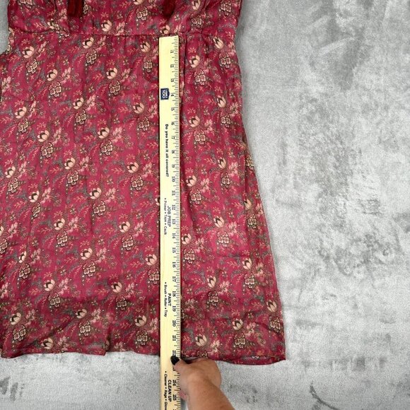 Myra Bag Women Small Mauve Dress Midi Flutter Sleeve Tassle Chiffon Floral Toggl - Picture 12 of 14